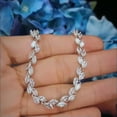 thumbnail image 3 of Silver Plated Cubic ZIrconia Multicolor Leaf Chain Link Bracelet Beauty Jewelry, 3 of 9
