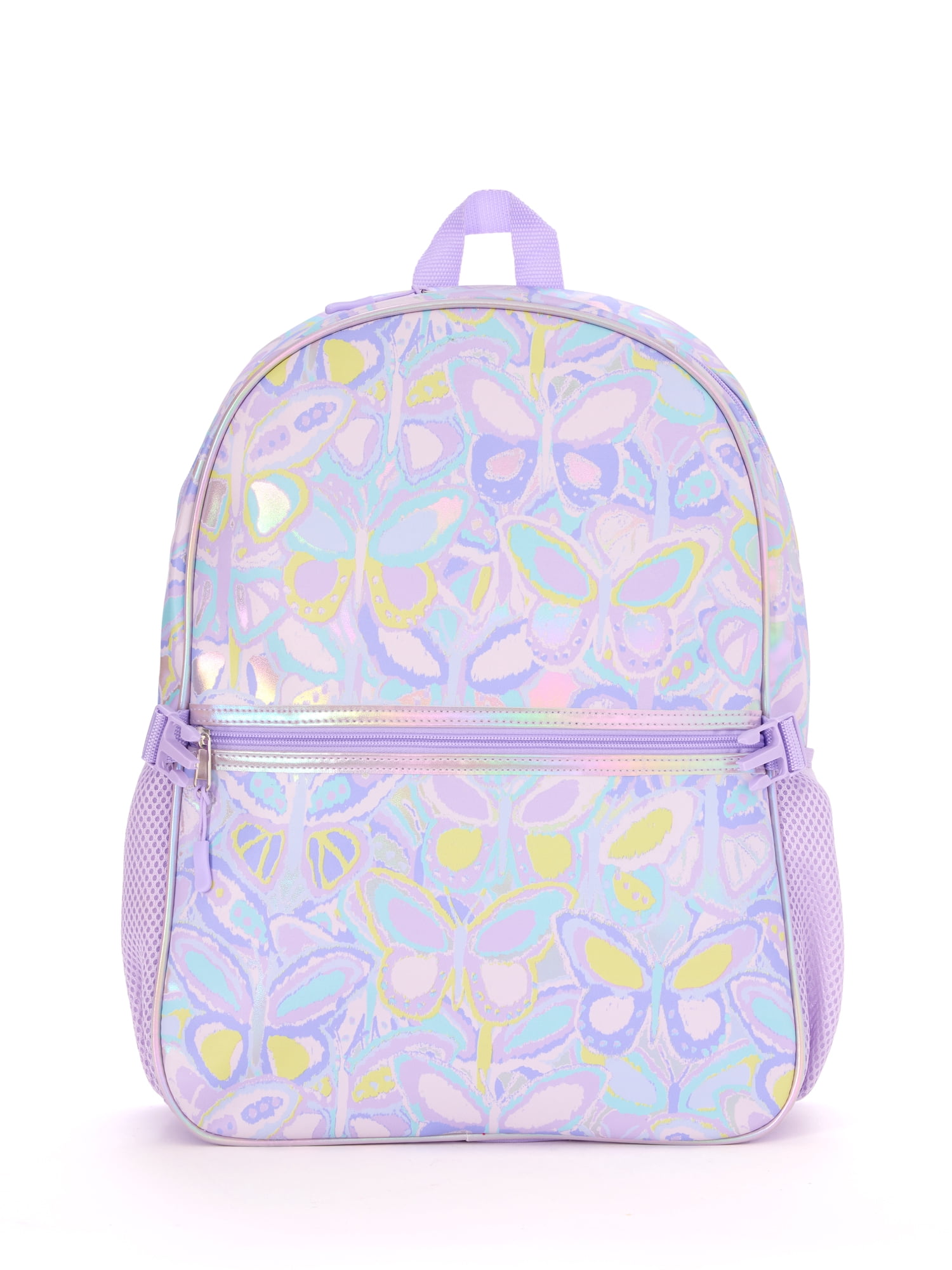 17" Girls' Butterfly Backpack with Stationary Set, Purple
