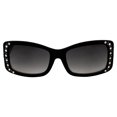 thumbnail image 2 of Rodeo Queen 2 Pairs of Fashion & Studded Sunglasses for Women Black Frame w/ Metal Accent Piece Bling Rhinestones & Smoke Gradient Lenses, 2 of 9