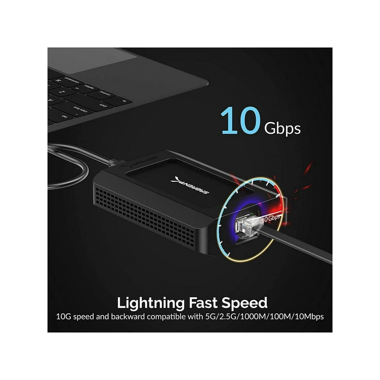 Sabrent Thunderbolt 3 to 10 Gbps RJ-45 Ethernet Adapter (TH-S3EA