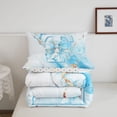 thumbnail image 5 of Manfei Cute Monogram T Queen Comforter Set,Pretty Bownot Comforter Sets Queen,Golden Blue,Polkadot Reversible,3-Piece,1 Comforter and 2 Pillowcases, 5 of 7
