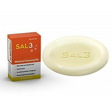sal3 salicylic acid sulfur soap bar - special wash: acne, dandruff, smelly scalp and body,tinea versicolor, oily skin, itch, (Best Homemade Soap For Sensitive Skin)