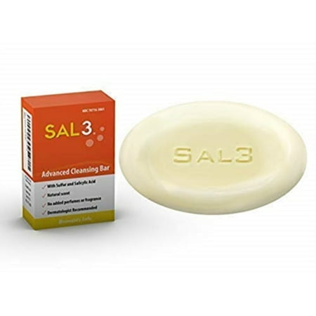 Unscented Body Soap - sal3 salicylic acid sulfur soap bar - special wash: acne, dandruff, smelly scalp and body,tinea versicolor, oily skin, itch, anti-fungal
