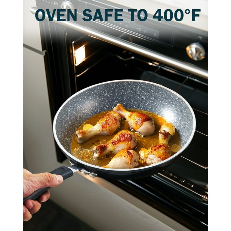 Cook N Home Nonstick 3-Piece Cooking Frying Saute Pan Set, 8