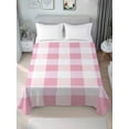 thumbnail image 4 of Pink Plaid Flat Sheets Only Twin XL Size, Soft Breathable Bed Top Sheets for Mattress, Spring Farmhouse Buffalo Checkered Luxury Bedding Flat Sheets for Home Hotel Bedroom Bed Protection, 4 of 9