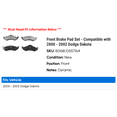 thumbnail image 2 of Front Brake Pad Set - Compatible with 2000 - 2002 Dodge Dakota 2001, 2 of 2