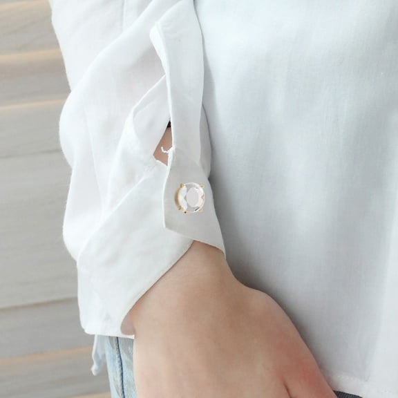 UPGRATOR Rhinestone Cuffs Button Cufflinks 1 Pair for Women Formal Events Minimalist Design Multi Color