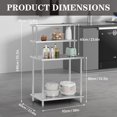 thumbnail image 3 of 36'' x 24'' Stainless Steel Overshelf,2 Tier Kitchen Overshelf for Prep & Work Table,Adjustable Shelf, for Kitchen, Restaurant, Garage, 3 of 7