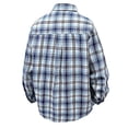 thumbnail image 4 of LNWUY Men's Flip Collar Shirts Cotton Long Sleeve Plaid Shirt Casual Fashion Button Up Shirts Jackets with Pockets Blue XXL, 4 of 8