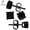 Black 2, variant on Sterling Silver 925 Dark Brilliant Round / Square Cut Cubic Zirconia Black Ear Stud Men Women Earrings