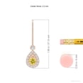 thumbnail image 2 of ANGARA Lab Grown Yellow Diamond Teardrop Halo Leverback Earrings for Women in 14K Rose Gold (Size-3.2mm| Clarity-VS) | Anniversary, Jewelry Gift for Women | Lab-Grown Yellow Diamond Earrings, 2 of 5