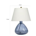 thumbnail image 5 of Benjara Navi 17 Inch Table Lamp, White Linen Drum Shade, Blue Glass Curved Body, 5 of 5