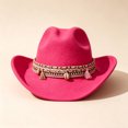 thumbnail image 5 of Sun Hats for Women Beach Western Cowboy Hat with Wide Brim Style Party Winter Autumn Jazz Cap, 5 of 5