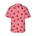 thumbnail image 4 of Xecao Strawberries print Hawaiian shirt - a stylish short-sleeve button-down for men, perfect for casual beach and tropical outings., 4 of 9