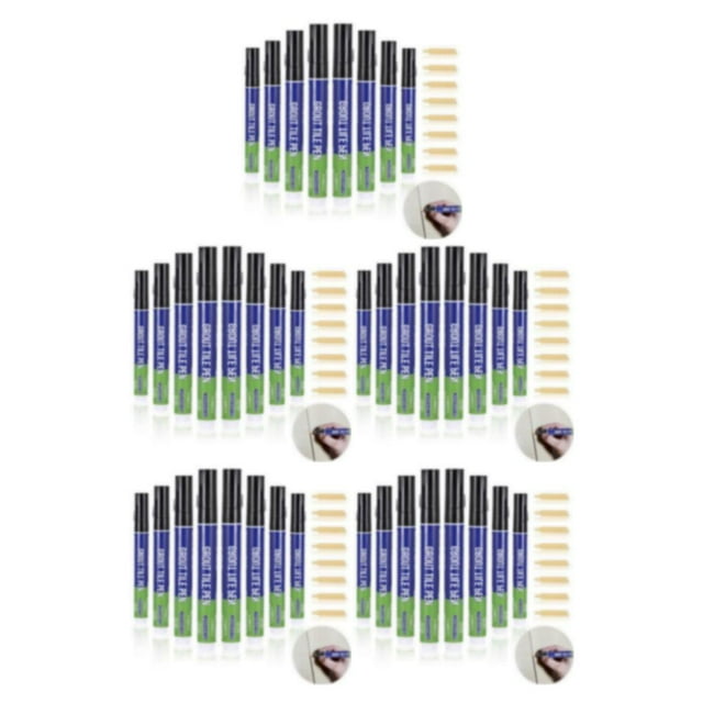jesticaly 8pcs/set Floor Tile Pen Instantly Refresh And Revive Tile Floors Quick To Dry Waterproof Tiles Pen Black 8Pcs,Black 5Set