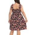 thumbnail image 5 of HDE Womens Plus Size Romper Dress with Built in Shorts & Pockets Black Boho Floral 3X, 5 of 7