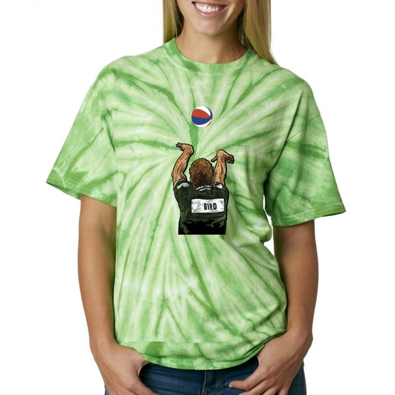 TIE-DYE GREEN Celtics Larry Legend Larry Bird 3 Point Contest T-shirt ADULT