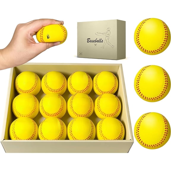 Soft Baseballs for - 12 Pack Practice Balls for Beginners