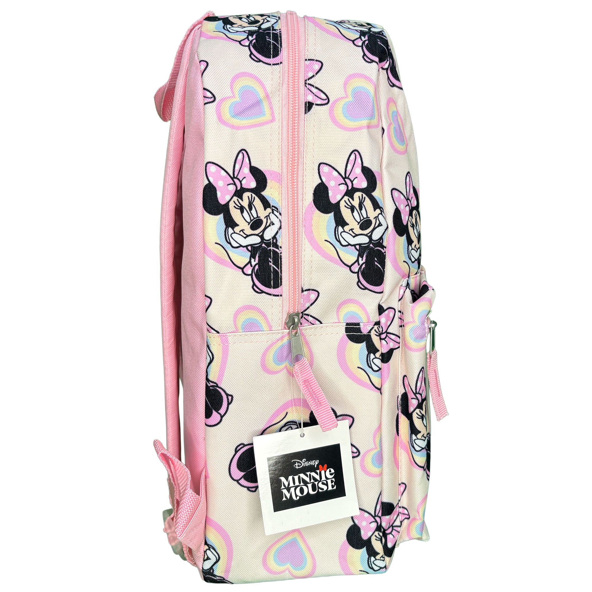 Fast Forward Disney Minnie Mouse 16" Pink School Bag with Hearts Allover, Girls Backpack