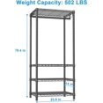 thumbnail image 5 of H4 Mini Portable Closet, 4 Tiers Freestanding Clothing Garment Rack for Small Space, Metal Clothes Wardrobe System for Bedroom, 23.6" W x 14" D x 76.4" H, Load 502 lbs, Black, 5 of 13