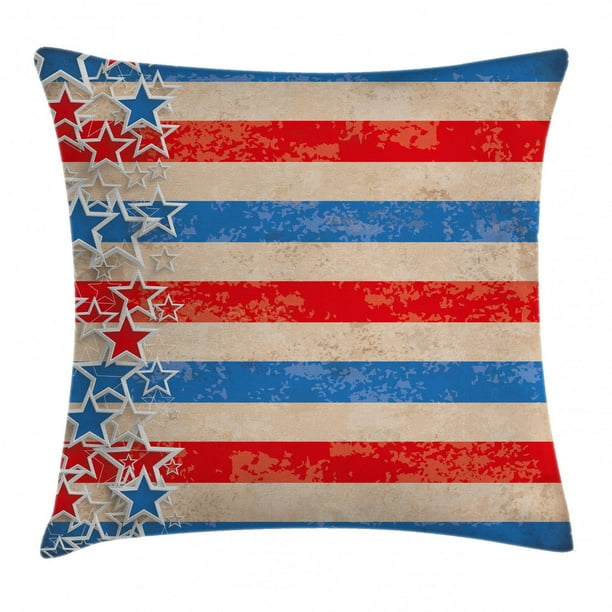 4th of July Decor Throw Pillow Cushion Cover, American Soldier Saluting