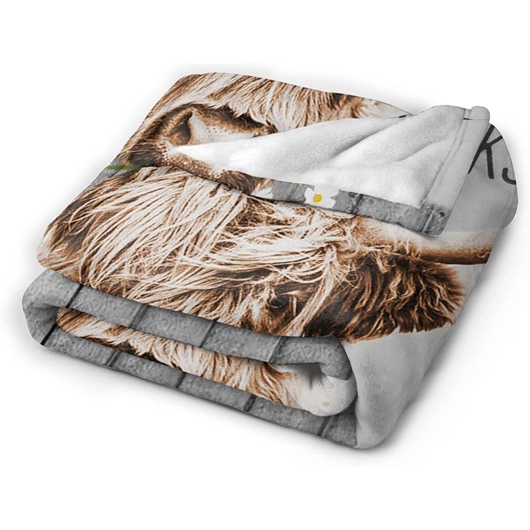 Highland Cow Blanket, Mom And Daughter Together Highland Cow, Cow Flee –  Famhose