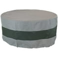 thumbnail image 1 of Sunnydaze Housse Ronde Bicolore pour Foyer Extérieur, Robuste et Résistante aux Intempéries en Polyester 300D - 60 Pouces x 24 Pouces - Gris et Vert, 1 of 6
