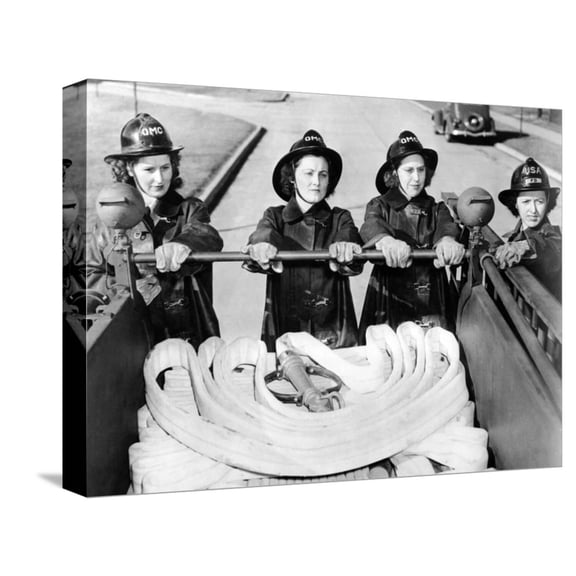 Art.com Full Time Fire-Women at Scott Field, Illinois Stretched Canvas Print Wall Art, 16" x 12"