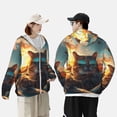 thumbnail image 4 of KLL Cool Cat Driving Sunset Print Hommes Femmes UPF 50+ Protection Solaire Veste à Capuche Manches Longues Pêche Randonnée Performance Chemise-TG, 4 of 7