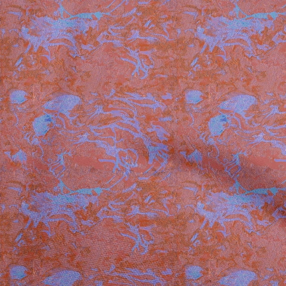 oneOone Rayon Orange Fabric Abstracts Sewing Material Print Fabric By The Yard 56 Inch Wide