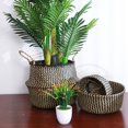 thumbnail image 2 of Folding Straw Wicker Storage Basket - Handle Garden Flower Pot Planter Laundry Bag, 2 of 8