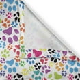 thumbnail image 4 of Ambesonne Colorful Valance Pack of 2, Cartoon Dog Paw Traces, 54"X18", Purple Blue Green, 4 of 5