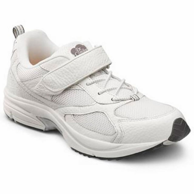 Dr. Comfort Endurance Men's Athletic Shoe: 7 Medium (B/D) White Elastic Lace w/Strap