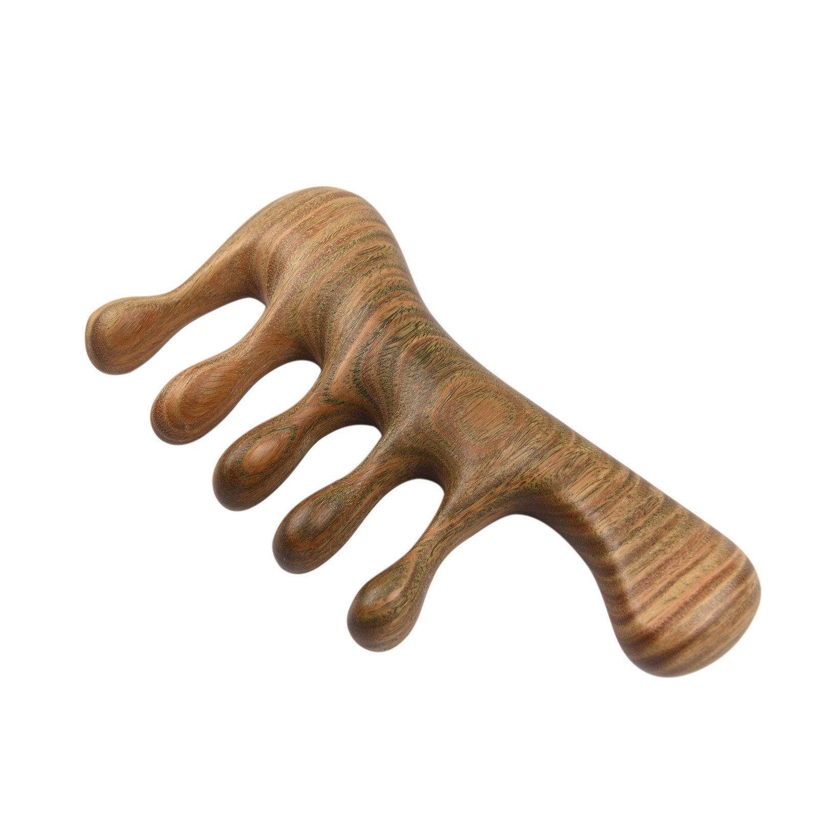 Walmeck Green Sandalwood Wide Tooth Hair Comb Head Scalp Massage Natural Wood Hair Pick Comb for Men and Women