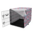 thumbnail image 3 of Blue and Pink Dog Crate Cover, Abstract Petals and Leaves, Easy to Use Pet Kennel Cover Small Dogs Puppies Kittens, 7 Sizes, Sea Blue Pink, by Ambesonne, 3 of 6