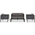 thumbnail image 2 of vidaXL 5 Piece Garden Lounge Set with Cushions Poly Rattan Anthracite, 2 of 12