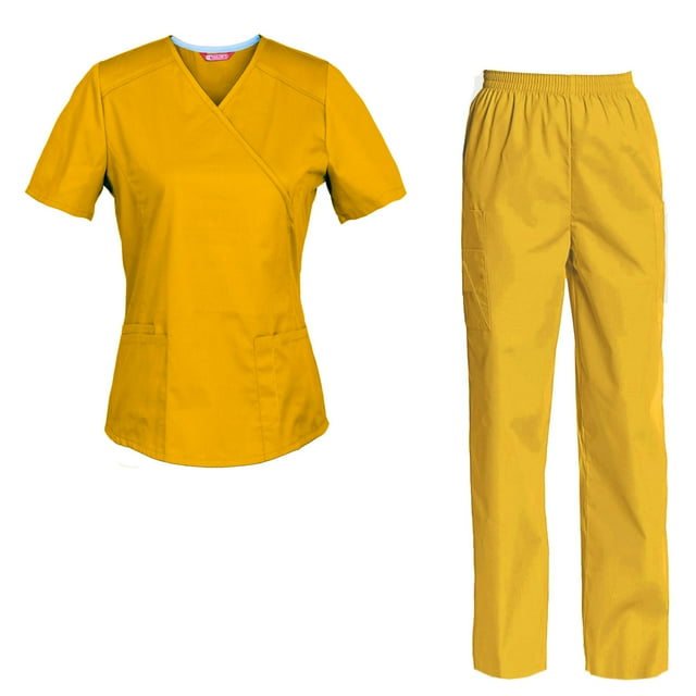 Women's Scrubs Set Scrub Top and Pants Scrubs Set