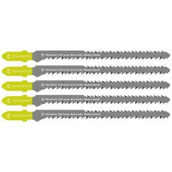 Fein 3-3/4 Inch Chrome-Vanadium 2-Sided Jigsaw Blades, 5 Pack