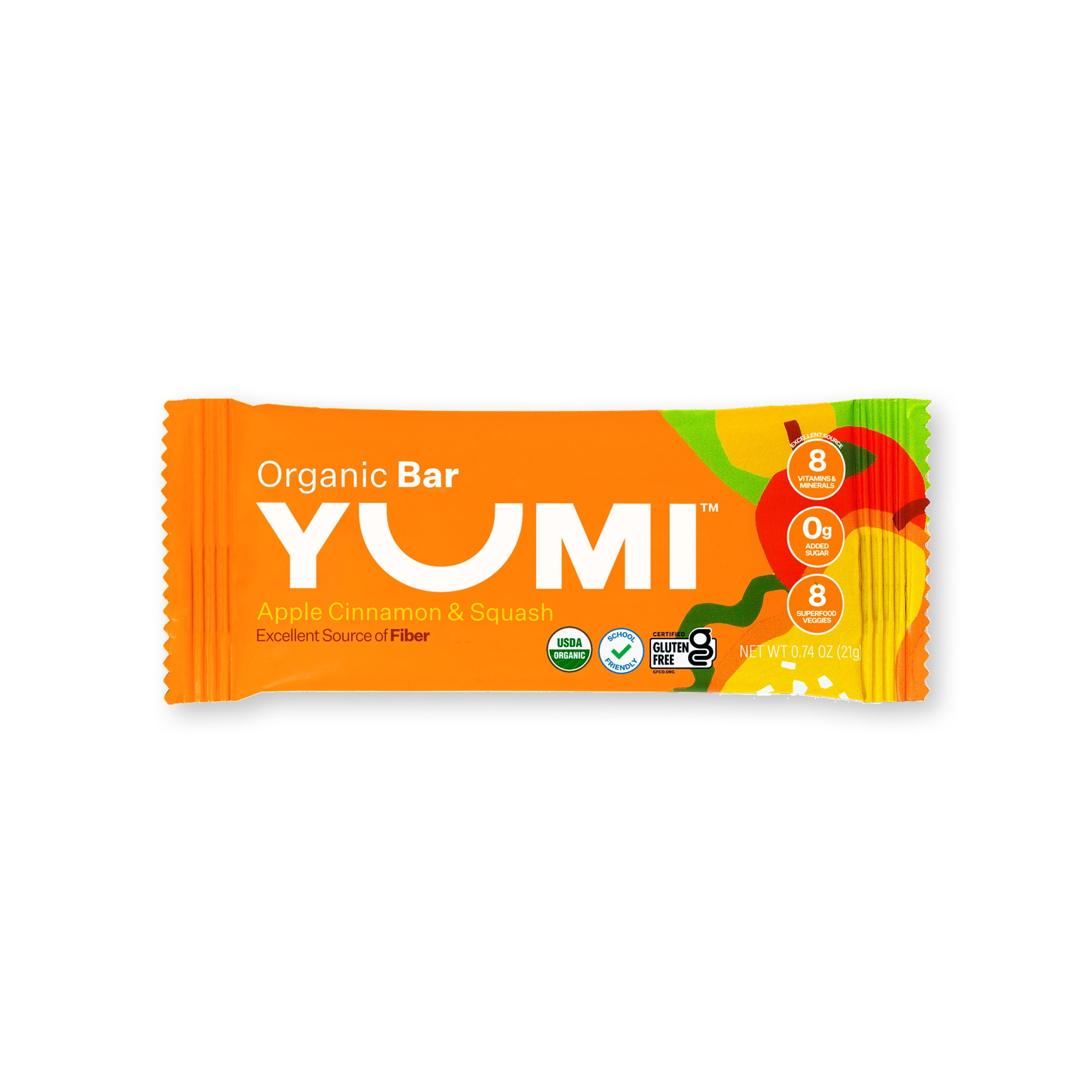 (3 pack) YUMI Organic Apple & Cinnamon Squash Toddler Snack Bars - 3.7oz/5ct