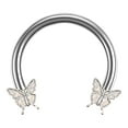 thumbnail image 2 of Butterfly Girls Eyebrow Lip Retainer  Piercing Jewelry White, 2 of 7