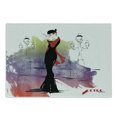 thumbnail image 1 of Vintage Cutting Board, Girl with Red Shawl on the Street with Lanterns Sixties Trends Retro Style Glamour, Decorative Tempered Glass Cutting and Serving Board, Small Size, Multicolor, by Ambesonne, 1 of 1