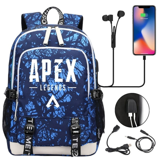 YOPTOP Students APEX Legends Bookbag USB Charging Port Daypack Lightweight Travel Bag Graphic Knapsack,B