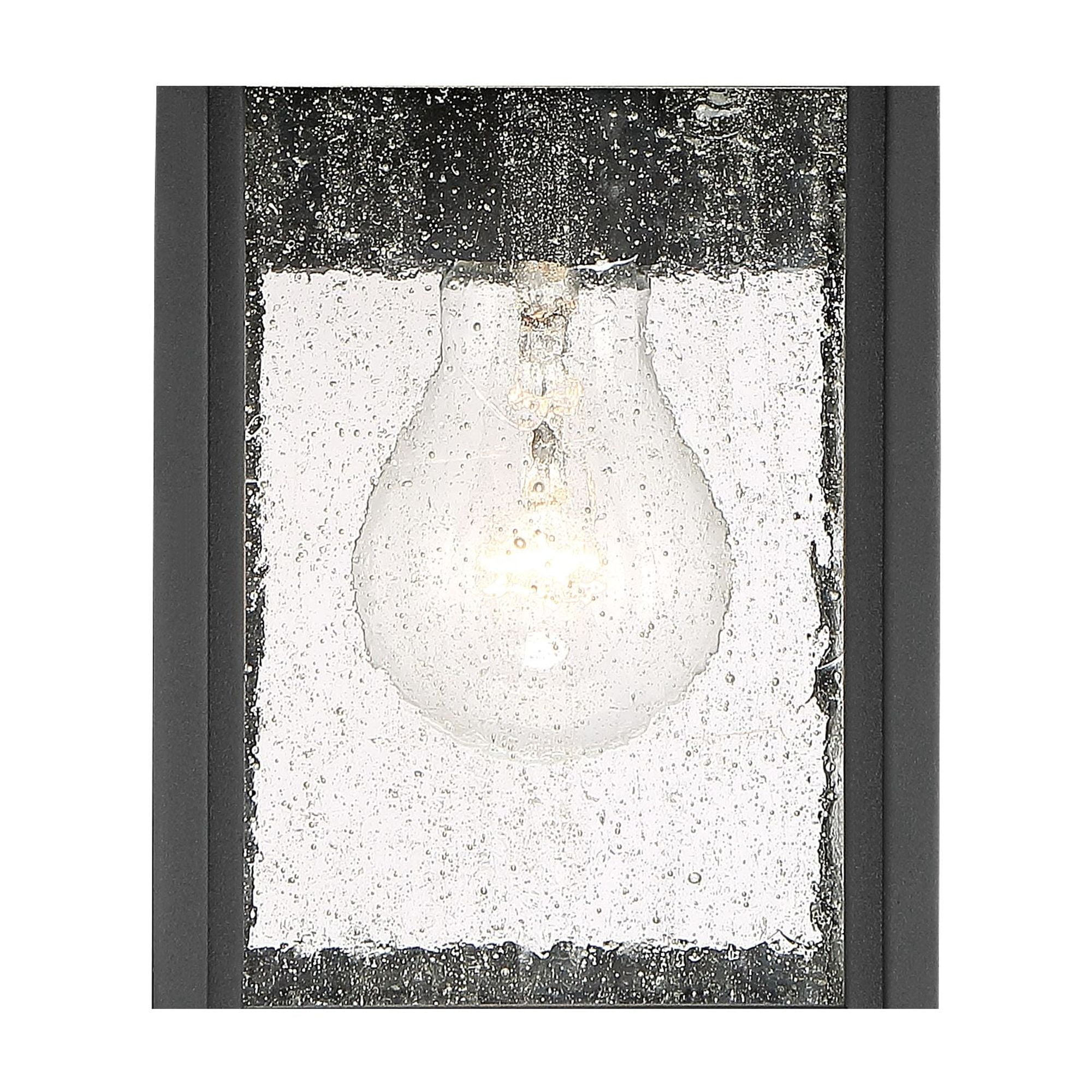 John Timberland Moray Bay Mission Outdoor Wall Light Fixtures Set of 2 Black Dusk to Dawn Motion Sensor 11 1/2" Seedy Glass for Exterior