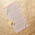 thumbnail image 3 of Better Homes & Gardens Coastal Tropez Striped Pink & Green Cotton-Blend Beach Towel, 3 of 7