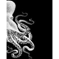 thumbnail image 2 of Fab Funky 15x18 Black Ornate Wood Framed with Double Matting Museum Art Print Titled - Octopus Black and White b, 2 of 4