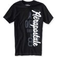 thumbnail image 1 of Aeropostale Hombre Puff Paint Original Gráfico Camiseta, Negro, X-Small, 1 of 1
