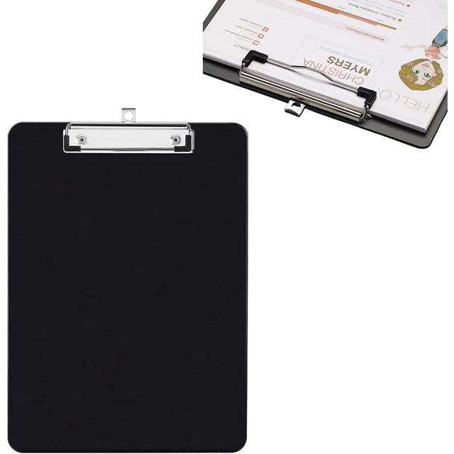1 pieza de plástico negro para Bloc de notas para estudiantes, soporte de tablero duro A4, carpeta de archivos, almacenamiento de oficina ER