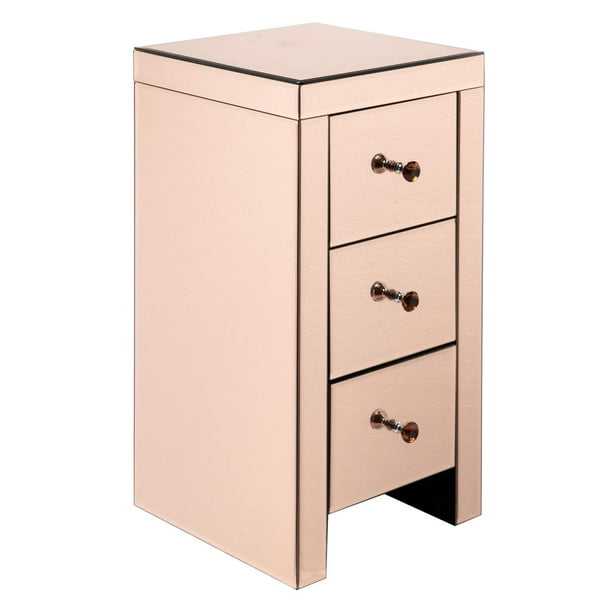Ubesgoo Mirrored Nightstand End Tables Bedside Table Accent Smooth Mirror Finish With Crystal Style Knobs For Bedroom Living Room Champagne Pink Com Ubesgoo Mirrored Nightstand End Tables, Mirror And Wood Bedside Tables