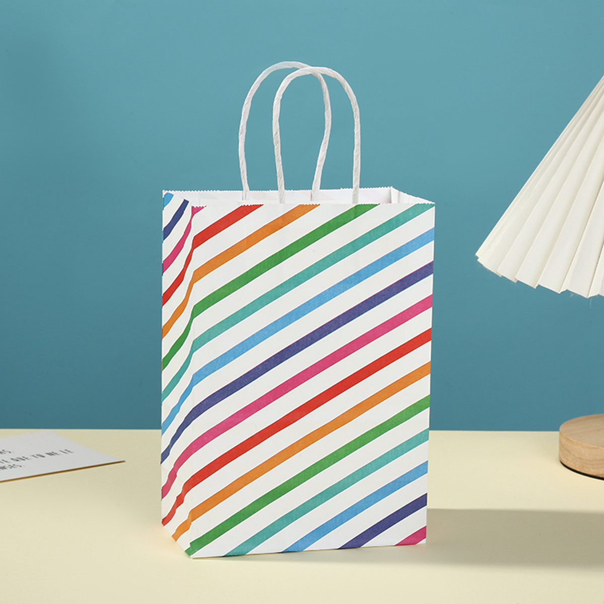 Holiday Gift Bags, 12 Pack Small Size Kraft Paper Bags with Handle for Party