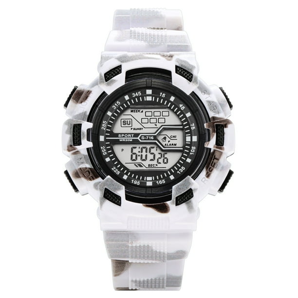Reloj electrónico calendario semana luz nocturna despertador